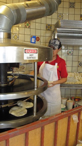 Tortillas hot off the griddle