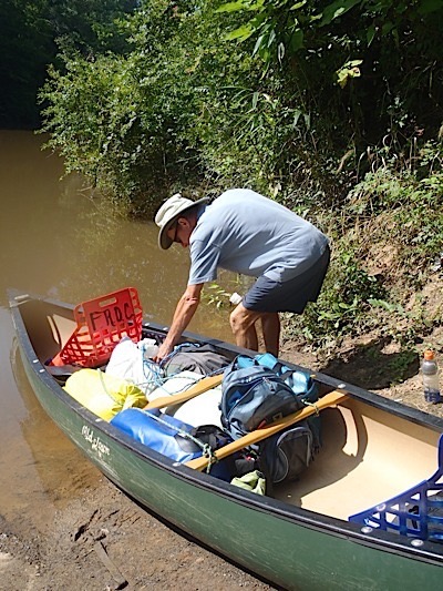 Jim checks to see that all our gear is secured.