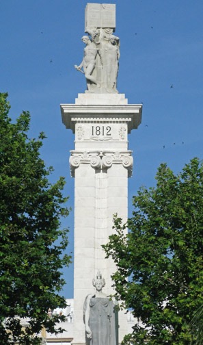 Monument commemorating the Spanish Consitution of 1812 in plaza in Cádiz.