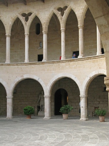 Inside the castle, the courtyard.