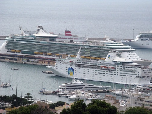 Our ship as seen from Beliver Castle.