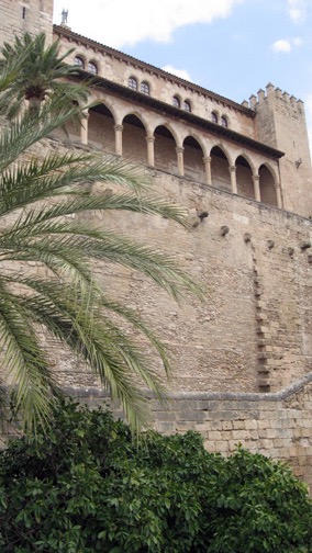 The royal palace siting atop the fortress wall