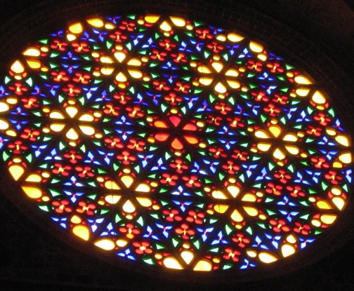 One of two rose windows in the cathedral