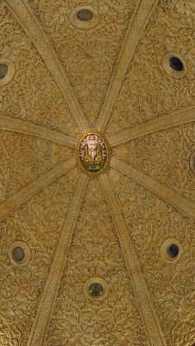 A view of the cathedral ceiling, 144 feet up.