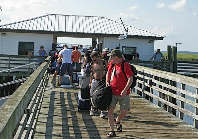 Unloading on Sapelo.