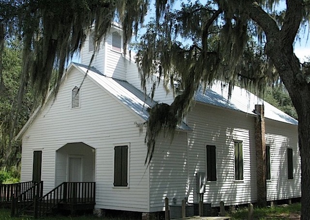 The first black church on Sapelo, 1868. Locals had prayed for resources to build the church when a storm blew ashore a pile of lumber.