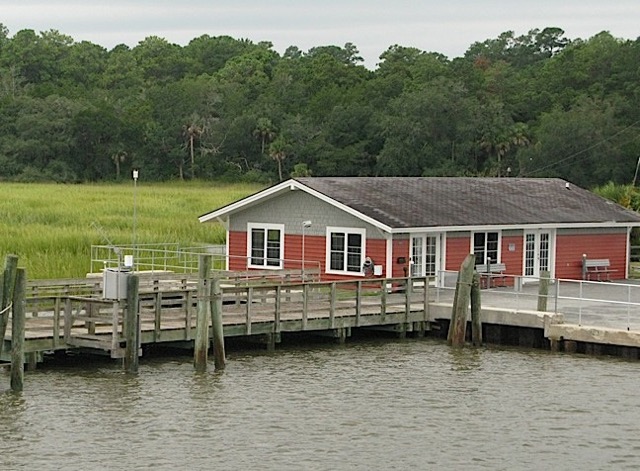 The dock back on the mainland.