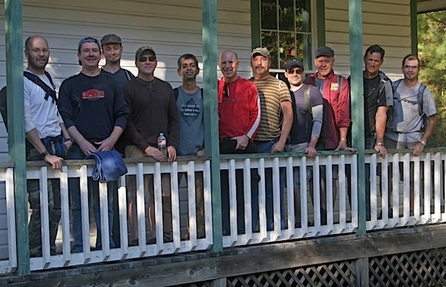 My group on the porch at the old Tallulah Gorge jail.