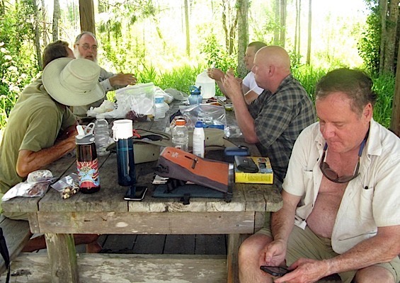 Lunch on a platform on day 1