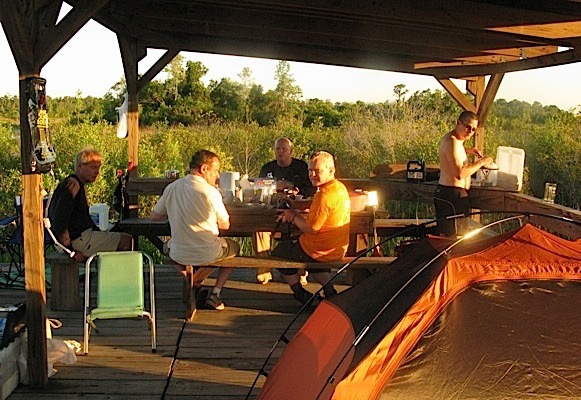 Everyone preparing supper.