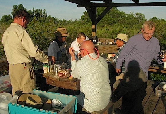 Breakfast on the platform on day 2.